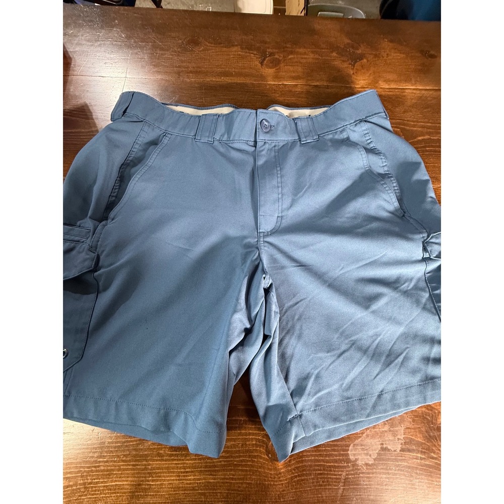 Bimini‎ Bay Outfitters Mens 40 Cargo Fishing Shorts Blue Polyester Quick Dry